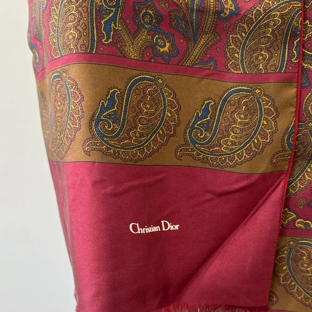Rare Vintage Christian Dior Monsieur Silk/Wool Scarf – Made in Italy – 54”